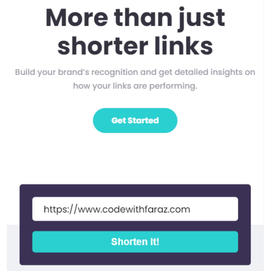 Create a URL Shortening Landing Page using HTML, CSS, and JavaScript